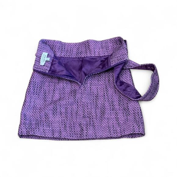 Los Ángeles Atelier & Other Stories Belted Tweed Mini Skirt Size 2 Purple Pink - Picture 11 of 13